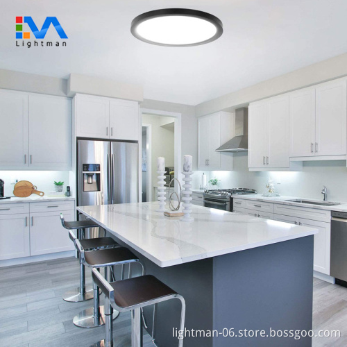 500mm Black and White Round LED Surface Panel Light